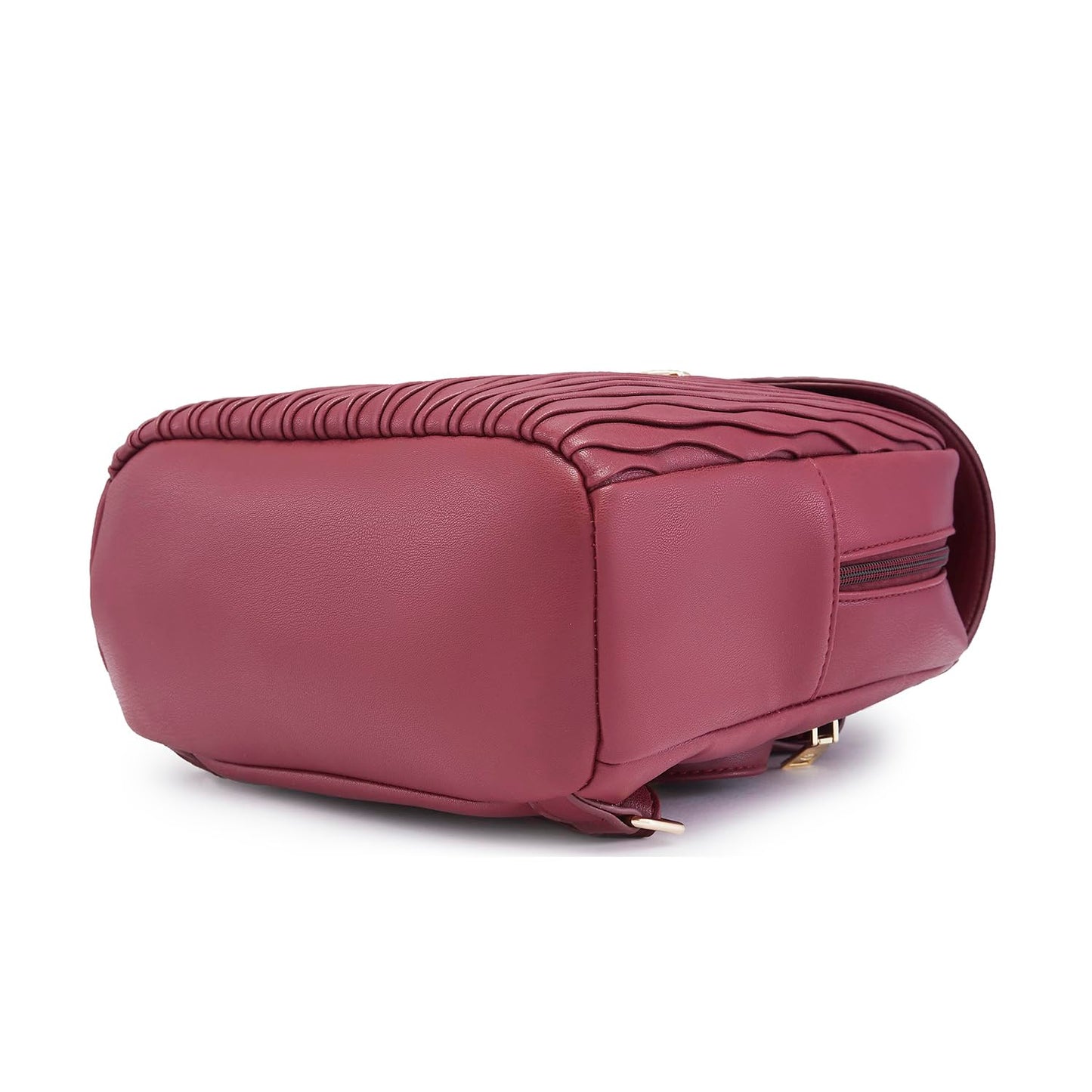 Caprese Shelbee Casual Backpack, Medium | Quilted Backpack for Women with Buckle Lock, Adjustable Shoulder Strap & Back Zip Closure | for Everyday Outings, College and Travel (Burgundy)