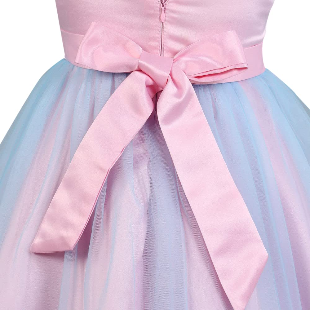 Hopscotch Girls Knee Length Party Fit And Flare Dresses Pink 6-7 Years (SRS-3135569)