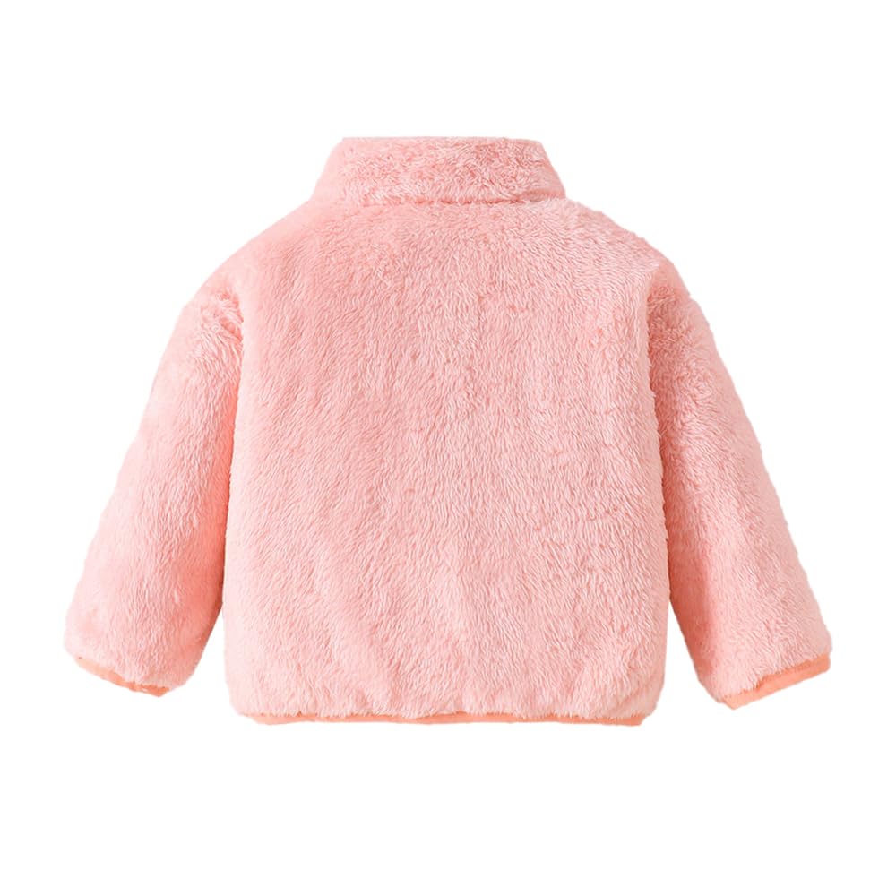 Hopscotch Girls Polyester Waist Length Jackets in Peach Color For Ages 4-5 Years