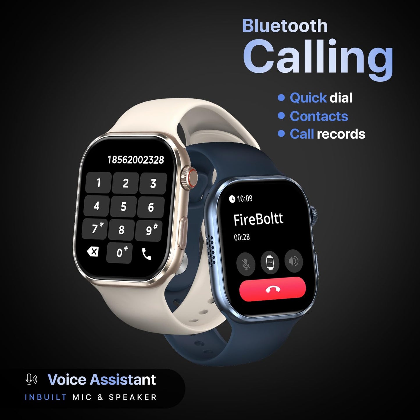 Fire-Boltt Brillia Smart Watch with 51.3mm (2.02 inch) AMOLED Display, Bluetooth Calling, SpO2, Heart Rate Monitoring, 120+ Sports Modes (Brillia, Beige)