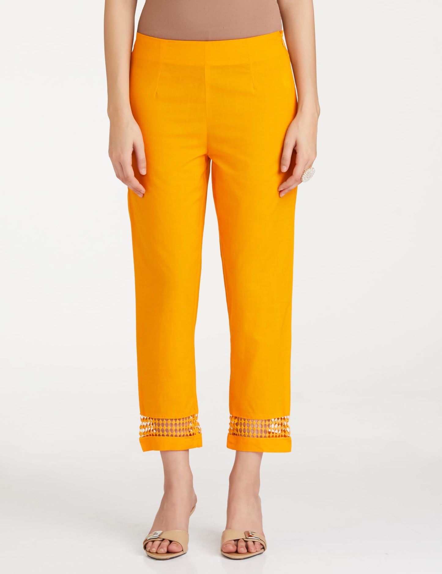 BIBA Cotton Women's Printed Narrow Salwar Kurta Dupatta(Skdikat Bag7483_Yellow_34)