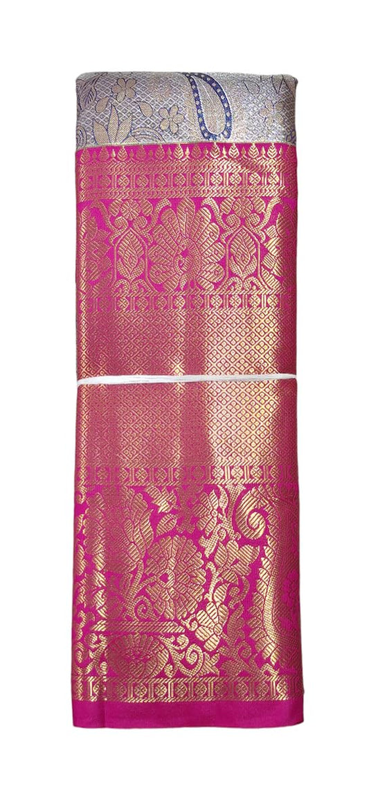 VFCollections Women's Kanchipuram Silk Pure Pattu Sarees With Blouse (VFC590-2)