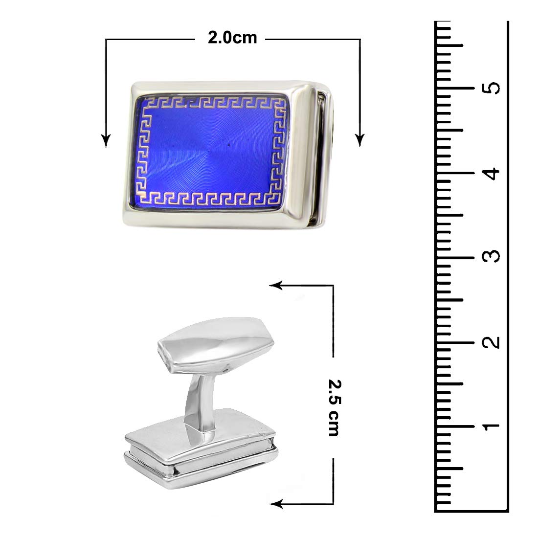 Nakabh Statement Blue Elegant Office Formal Collection Shirt Blazer Cufflink Pair Men Gift Box (Rectangle)