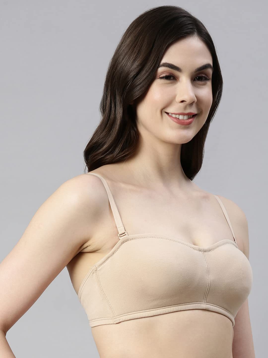 Enamor A019 Perfect Shaping Wirefree Cotton Strapless Bra Non-Padded & High Coverage