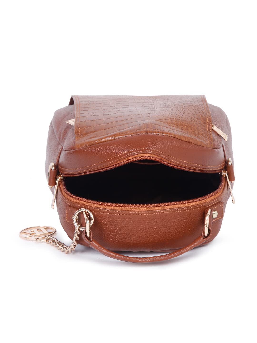 TEAKWOOD LEATHERS WOMEN TAN TEXTURED BACKPACK