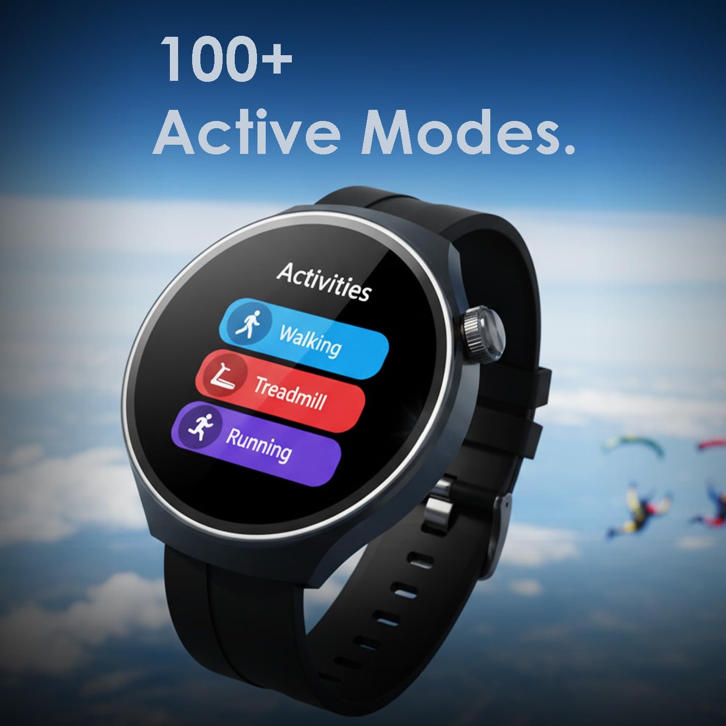 InEar INWATCH Ultra Smartwatch 2.1" HD Display, Bluetooth Calling, Fitness Watch with Heart Rate Monitor, Sleep Tracker, IPX4 Waterproof, Black Strap, Smartwatch for Android iOS Men Women