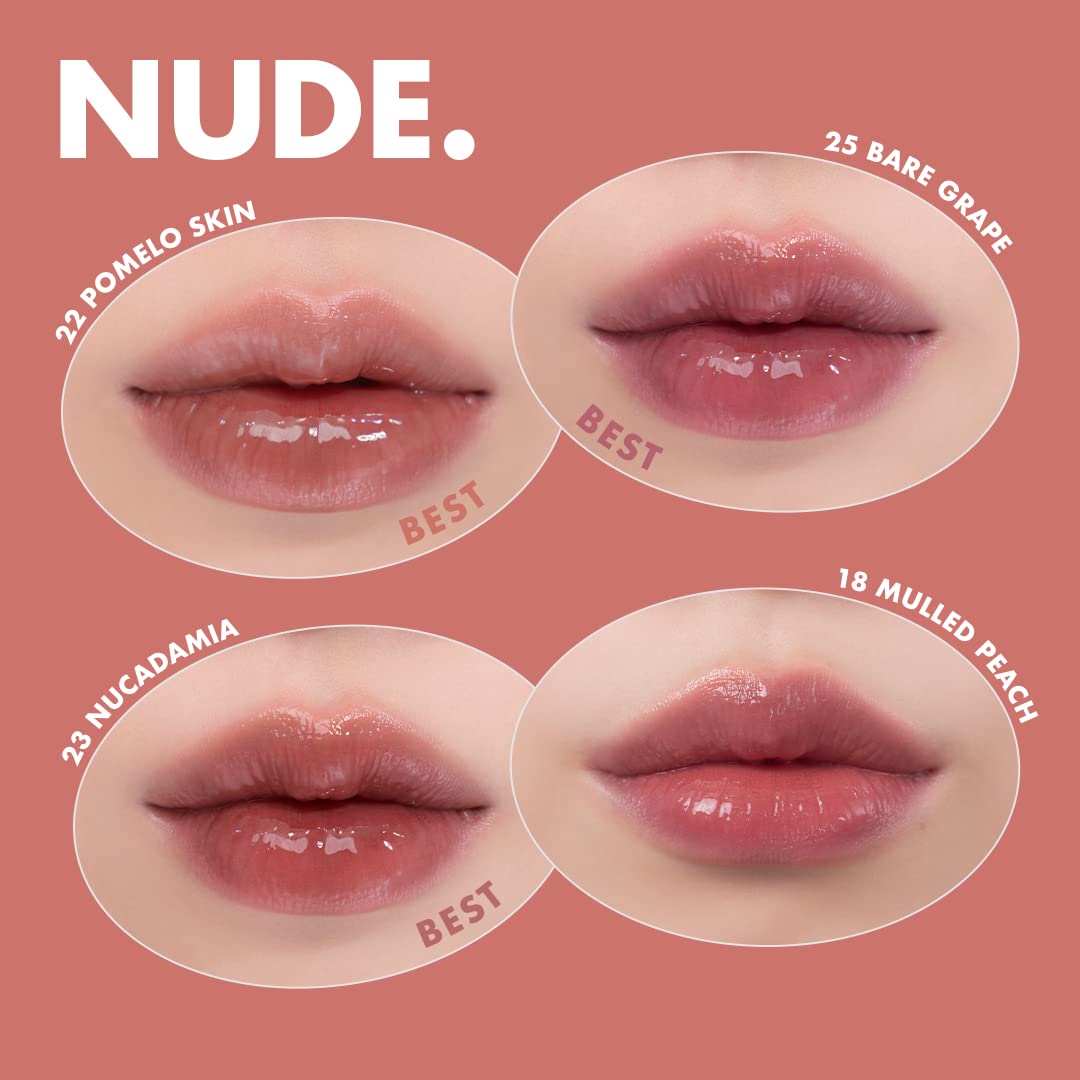 rom&nd Bare Juicy Lasting Glossy Tint 23 Nucadamia | High-Shine Lip Color | Smooth Application | Lightweight and Comfortable Wear | Hydrating Lip Tint for Everyday Use