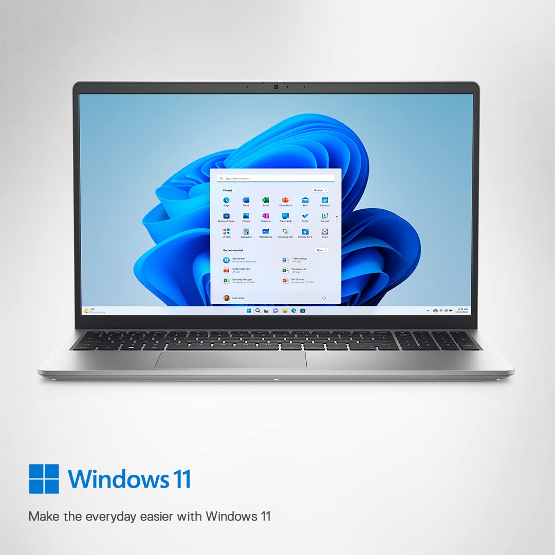 Dell Inspiron 3520 Thin & Light Laptop, Intel Core i5-1235U Processor, 8GB, 512GB SSD, 15.6" (39.62cm) FHD 120Hz 250 nits Display, Windows 11 + MSO'21, Backlit KB, 15 Months McAfee, Silver, 1.65kg