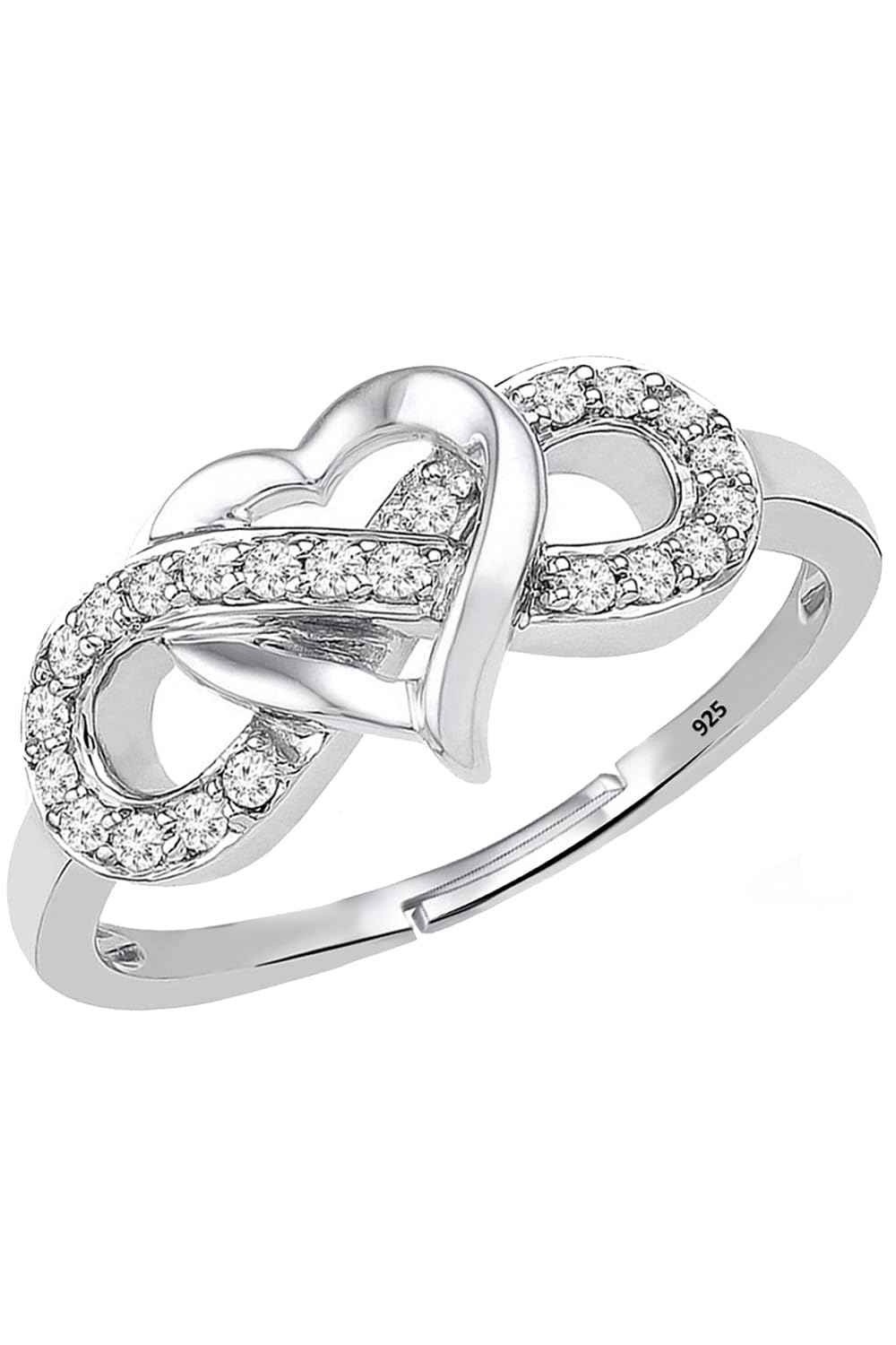 CLARA Pure 925 Sterling Silver Luca Adjustable Ring Gift for Women and Girls