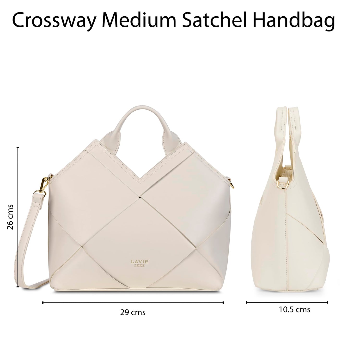 Lavie Luxe Women's Crossway Satchel Bag for Women | Satchel Handbag for Work | Ladies purse | Stylish Shoulder Bag | Gift for Women