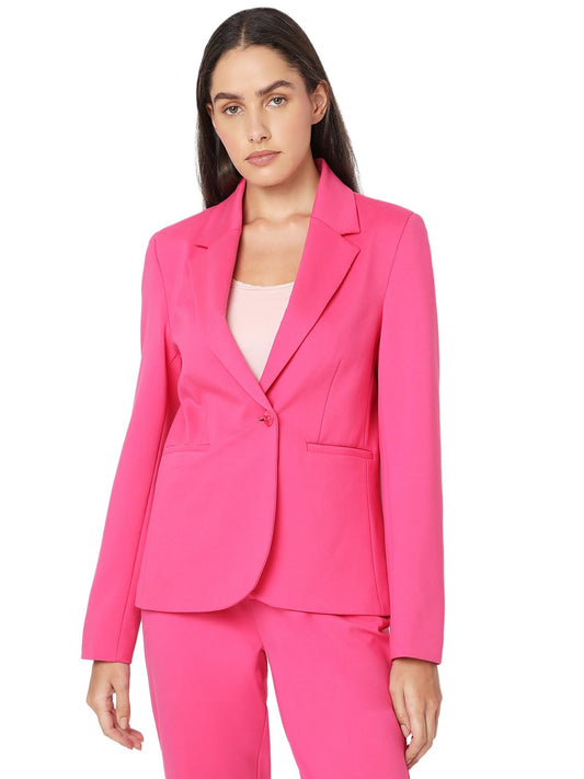 VERO MODA Women's Regular Fit Pink Blazer