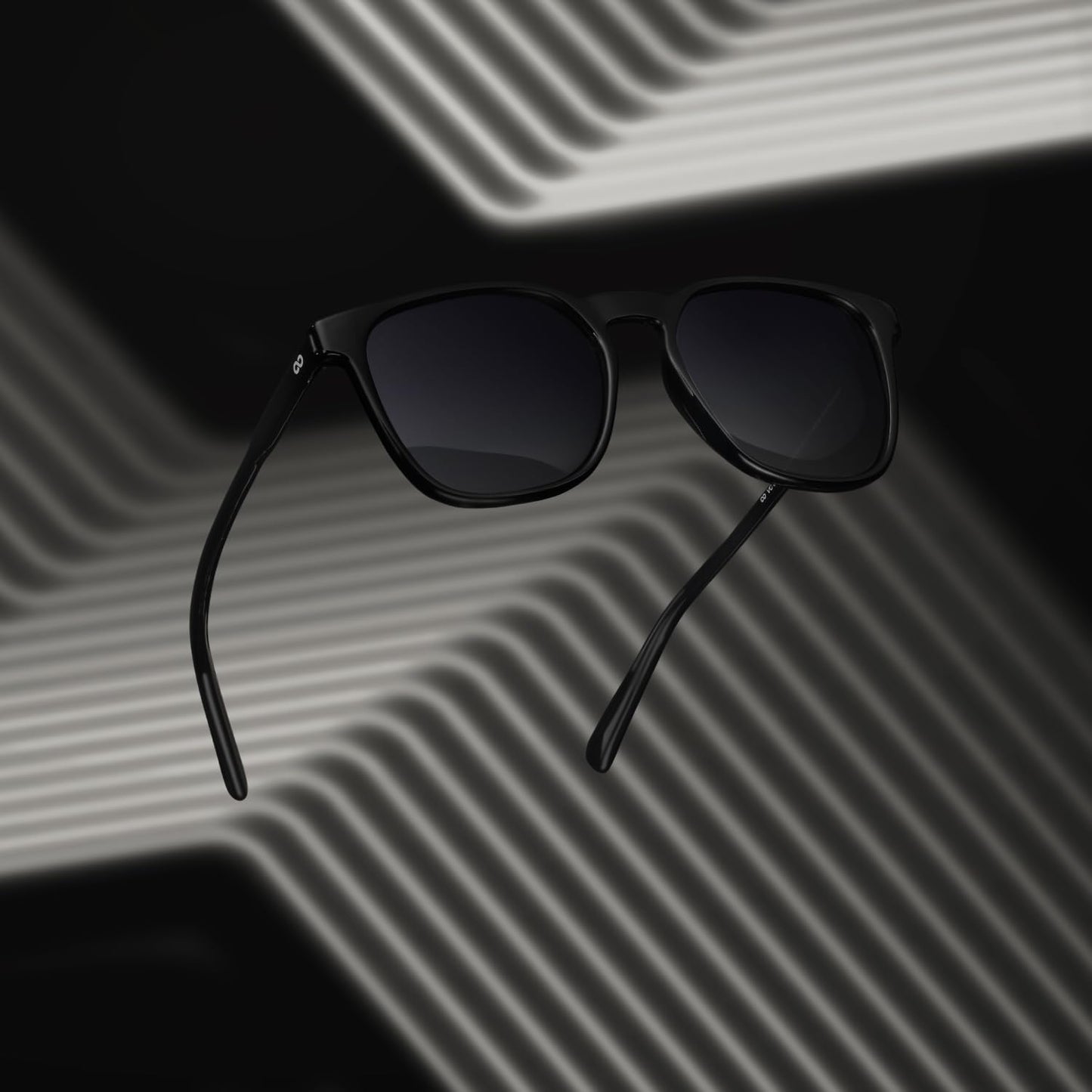 VINCENT CHASE EYEWEAR By Lenskart | Full Rim Wayfarer Branded Latest and Stylish Sunglasses | Polarized and 100% UV Protected | Men & Women | Large | VC S13980 (Color:-Black/Lens Blue)-Pack of 1