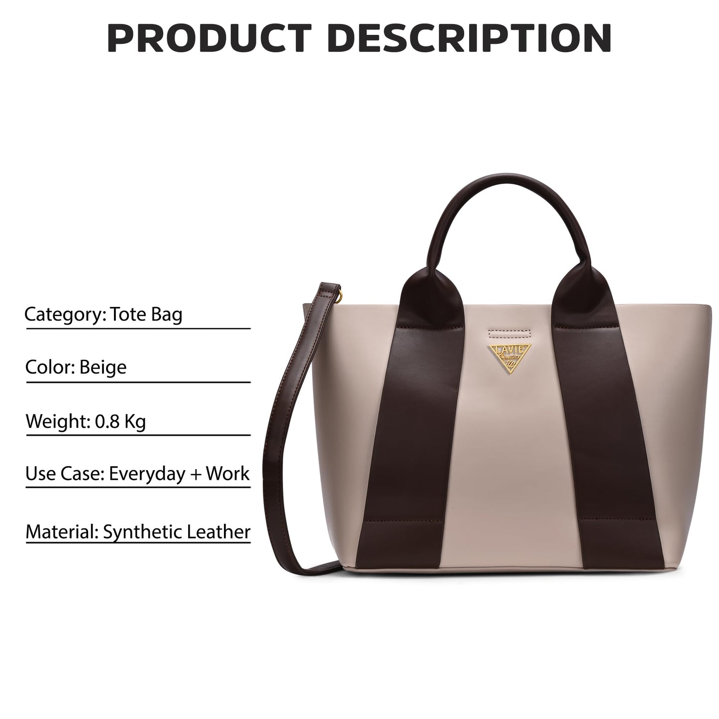 Lavie Signature Women's Savannah 3C Tote Handbag for Women | Tote Bag for Work | Ladies purse | Stylish Shoulder Bag | Gift for Women