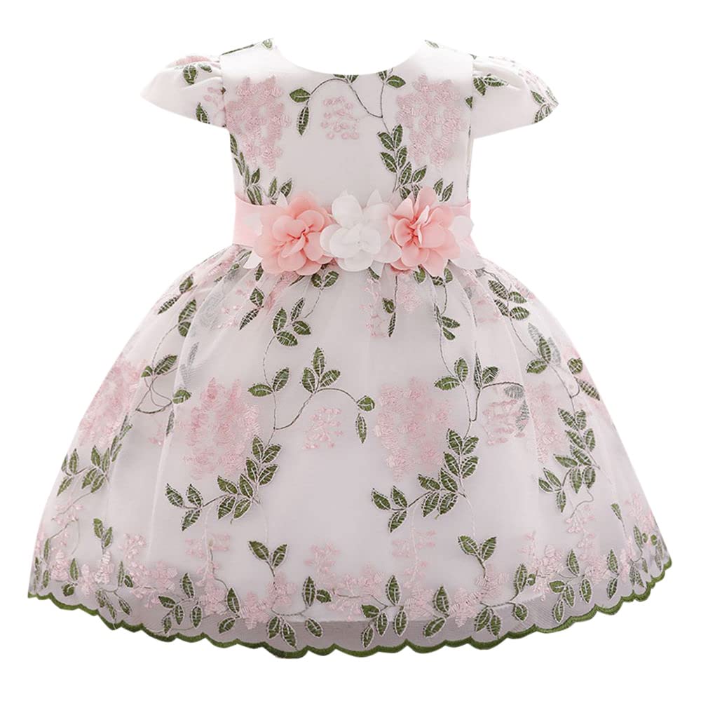 Hopscotch Girls Floral Applique Party Dress In Peach Color for Ages 3-4 Years