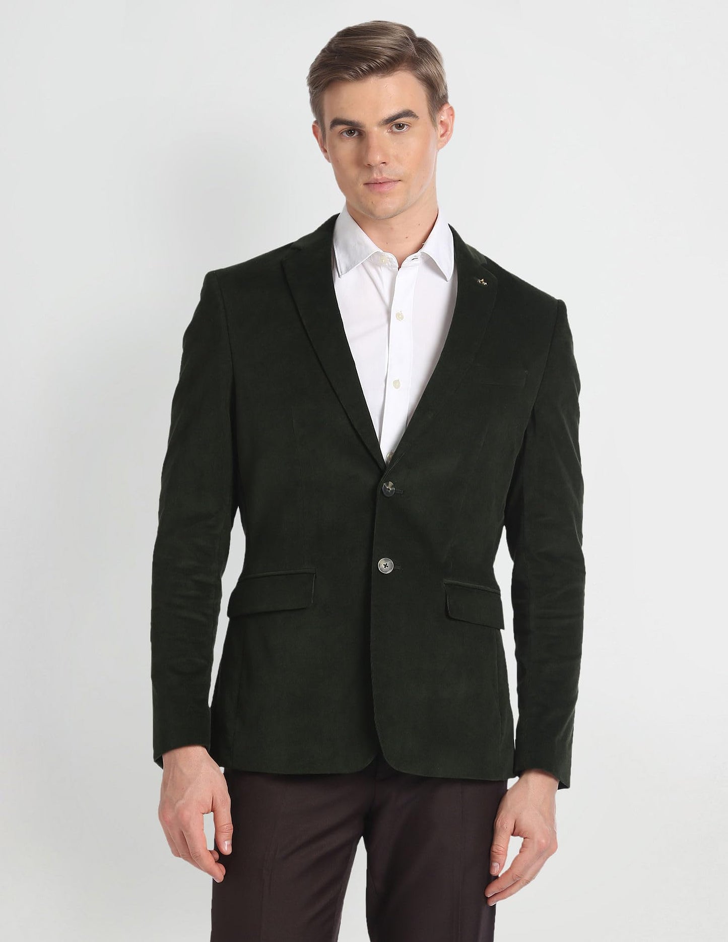 Arrow Men's Single Breasted Slim Blazer (ARAGBZ5027_Olive