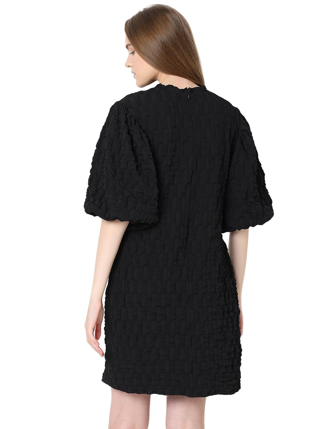 VERO MODA Women's Polyester Sheath Above The Knee Dress (10318285 Black