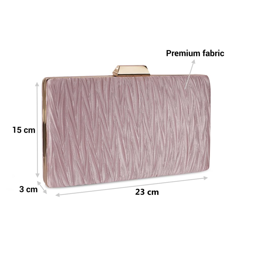 Mochi Women's Rose-Gold Fashionable Faux Leather Clutch (38-128)