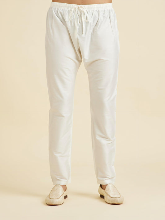 Manyavar Men's Art Silk Self-Textured Kurta Pyjama Set (2pcs)