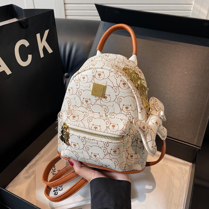 FENSIR® Cute Bear Print Backpack | Fashionable & Versatile Shoulder Bag for College Students