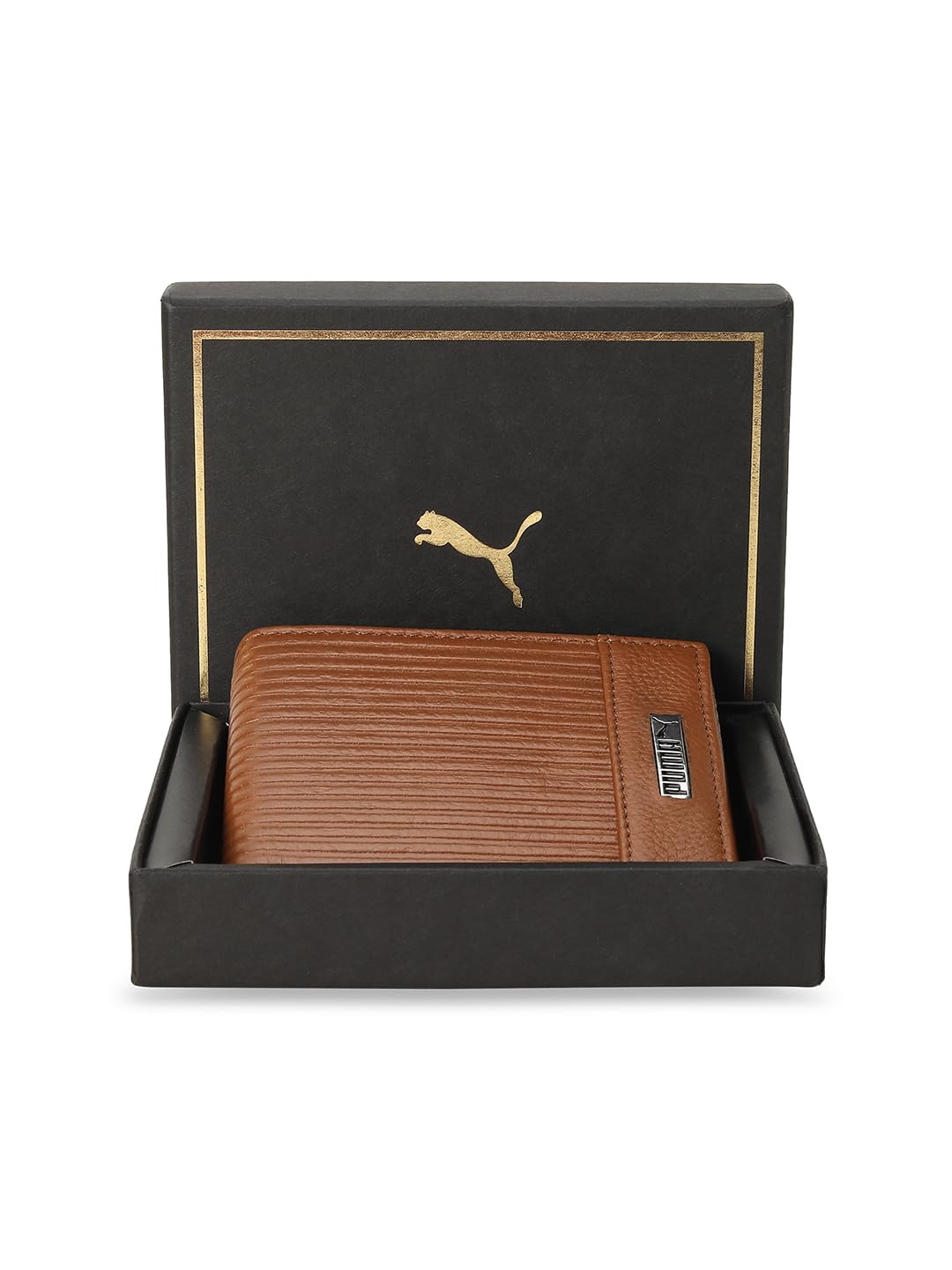 Puma Unisex-Adult Leather Embossed Wallet, Tan (9105602)