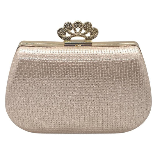 Mastyle® Glitter Clutch Handbag For Women With Crown Design Lock And Compact