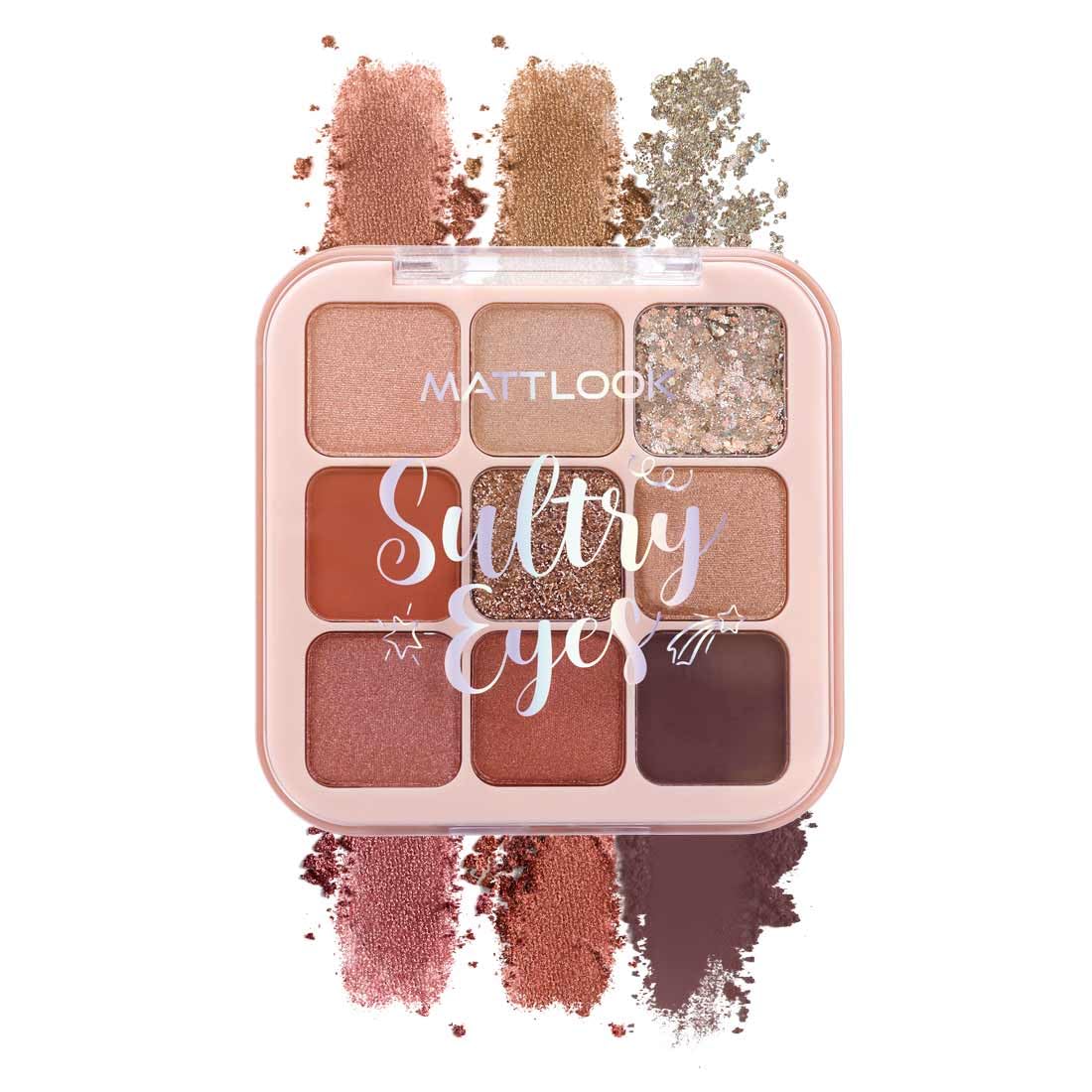 Mattlook Sultry Eyes Eyeshadow palette|Matte|Shimmer|13.5g|Beginner Friendly & Long Lasting Eye Shadow Palette-Sundowner 03