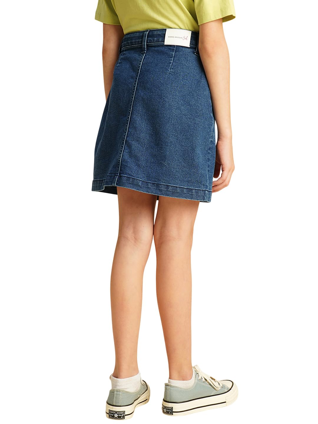 VERO MODA Girls Regular Fit Mid Rise Blue Skirt