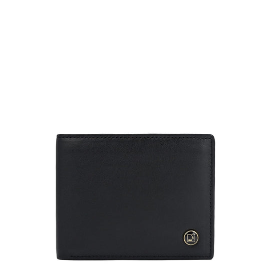 Da Milano RFID Protected Leather Wallet for Men with Card Slot - Black