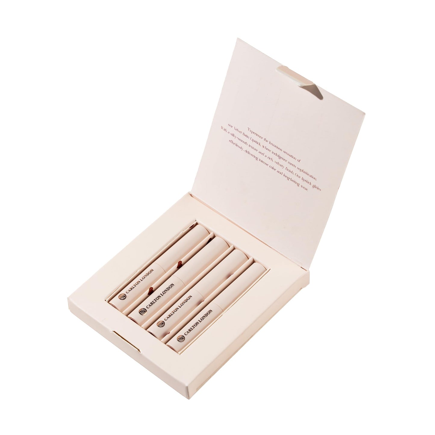 Carlton London Glitterati Satin Lipstick Smudge-Proof Gift Set | Enriched with Vitamin E, Castor oil | Long Lasting | Highly Pigmented | Upto 8Hrs - 4X1.7g