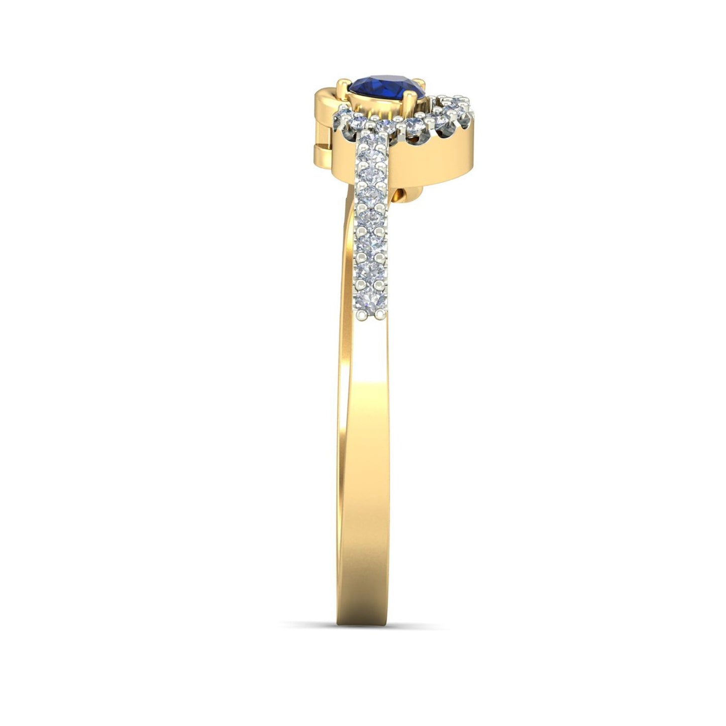 PC Jeweller The Safir 18KT Yellow Gold and Diamond Ring for Women