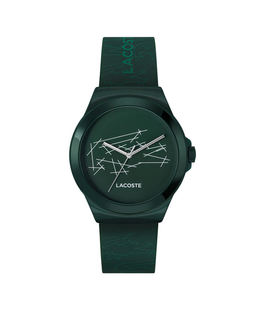 Lacoste Neocroc Qtz Basic Green Round Dial Men's Watch|Silicone Material|Multi Color Band - 2011391