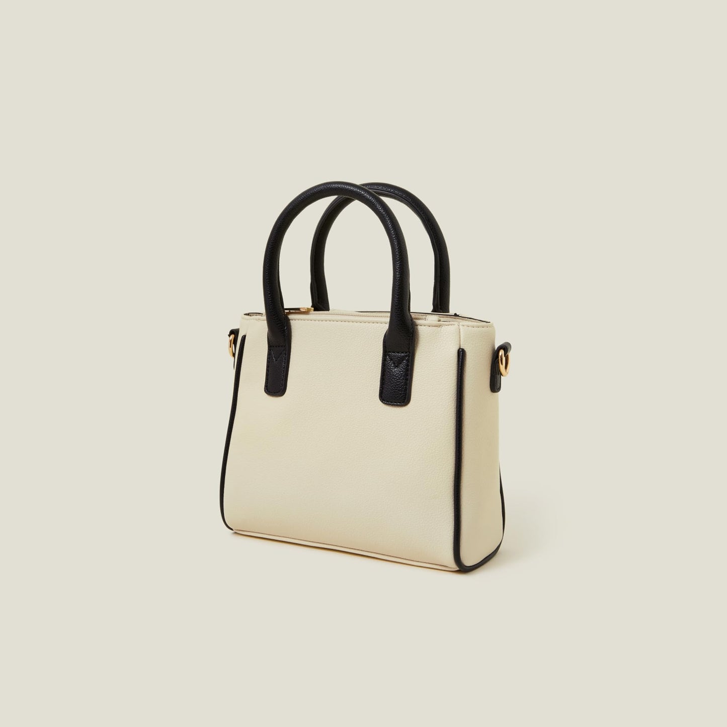 Accessorize London Women's Cream Two-Tone Faux Leather Handbag | hand bags for women stylish medium size | Ladies Purse | Shoulder bag for woman