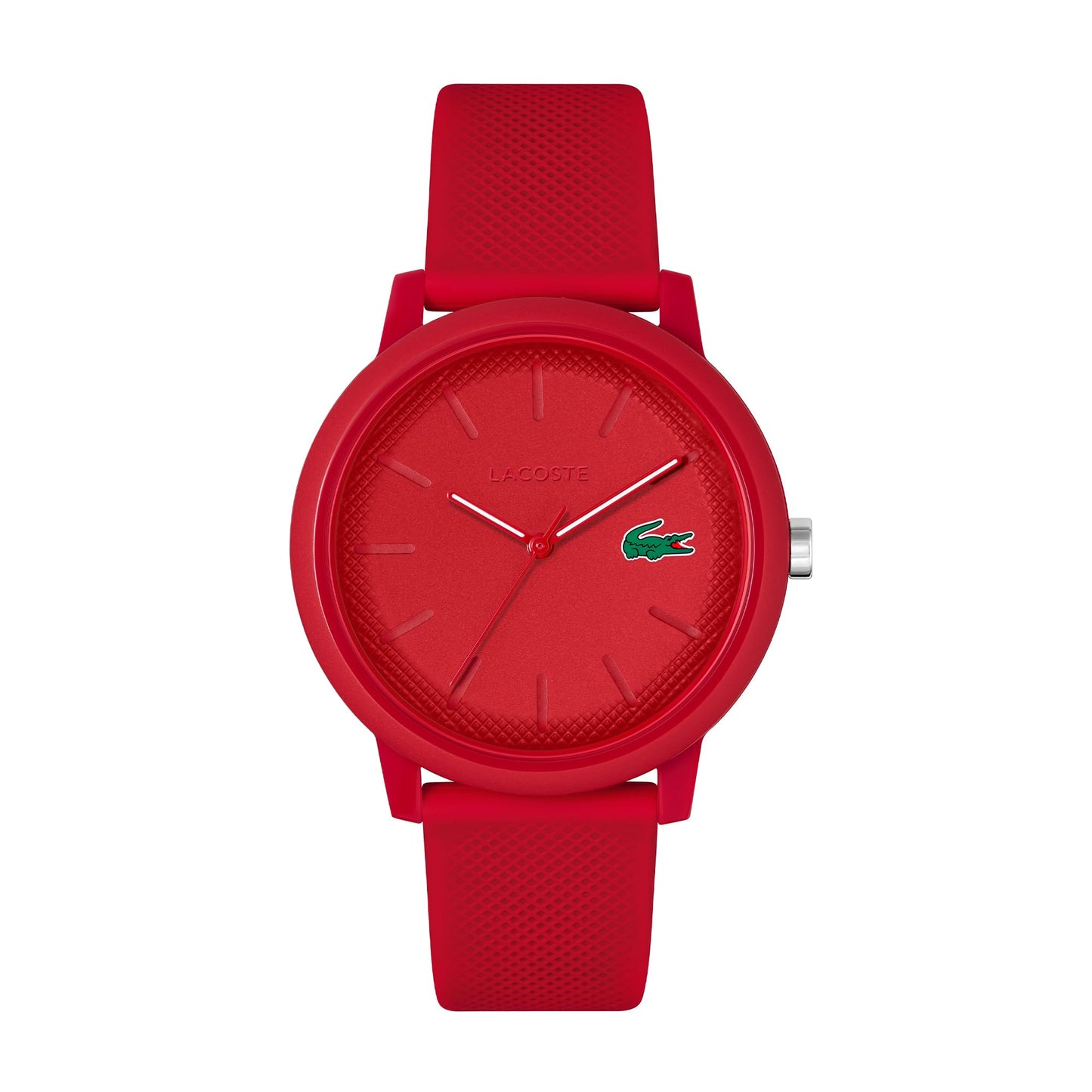 Lacoste Lacoste.12.12 Qtz Basic Red Round Dial Men's Watch|Red Silicone Material|Multi Color Band - 2011173