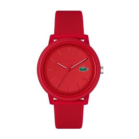 Lacoste Lacoste.12.12 Qtz Basic Red Round Dial Men's Watch|Red Silicone Material|Multi Color Band - 2011173