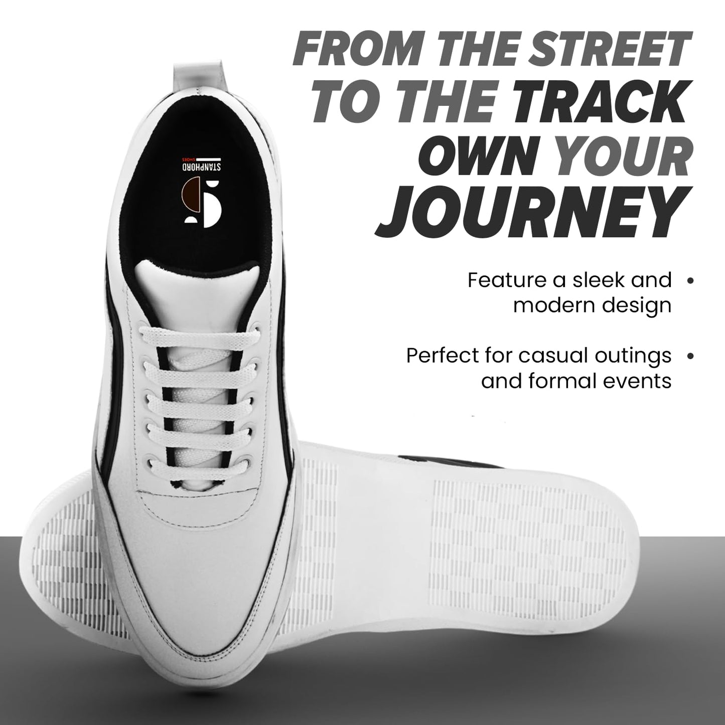 STANPHORD Men's Nova White Sneakers_8 UK (TPKP 15)