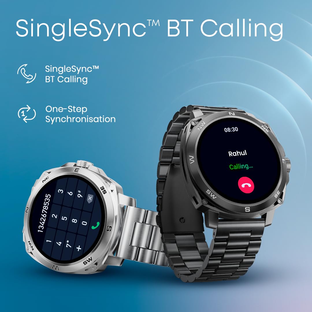 Fastrack Radiant FX3 Smart Watch, 3.63 CM AMOLED Display, Functional Crown, AOD & DND Mode, SingleSync BT Calling, AI Voice Assistant, Women's Health Tracking, 100+ Sports & Smartwatch Faces (Sliver)