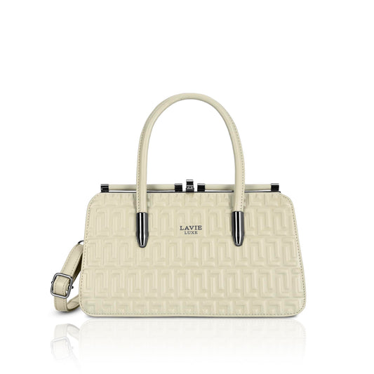 Lavie Luxe Women's Book Emboss Satchel Bag | Satchel Handbag for Work | Ladies purse | Stylish Shoulder Bag | Gift for Women