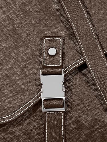 eske Benito Women's Crossbody Bag, 11 inch Padded Tablet Compartment, Saffiano Vegan Leather (Brown Saffiano)