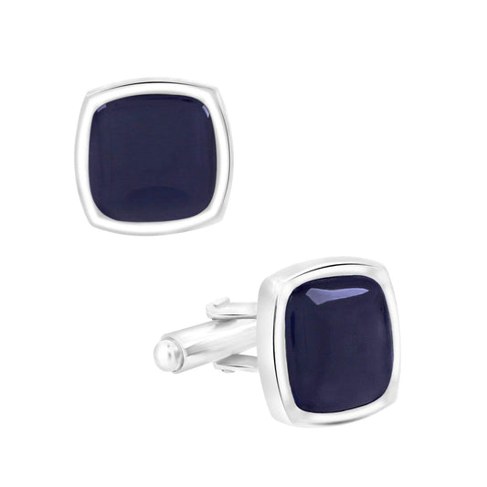 Zivom® Indigo Blue Silver Office Formal Shirt Blazer Cufflinks Pair Men Gift Box