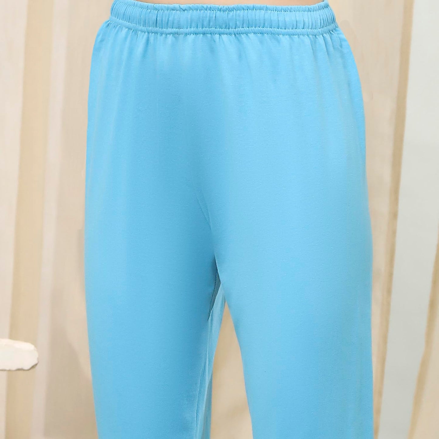 Biba Women's Poly Chanderi Kurta Set (SKDASRT7716ESS25BLU_Blue