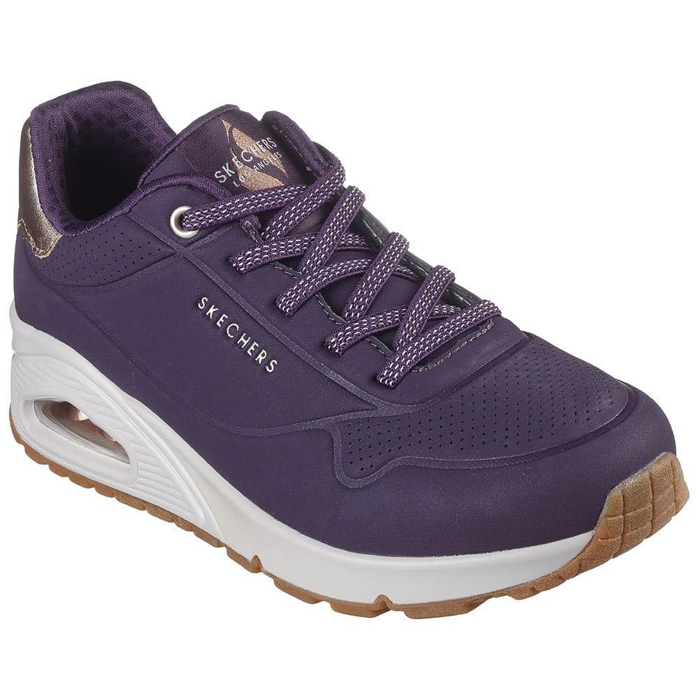 Skechers Womens UNO - Shimmer Away Dark Purple Lifestyle Lace Up Shoe