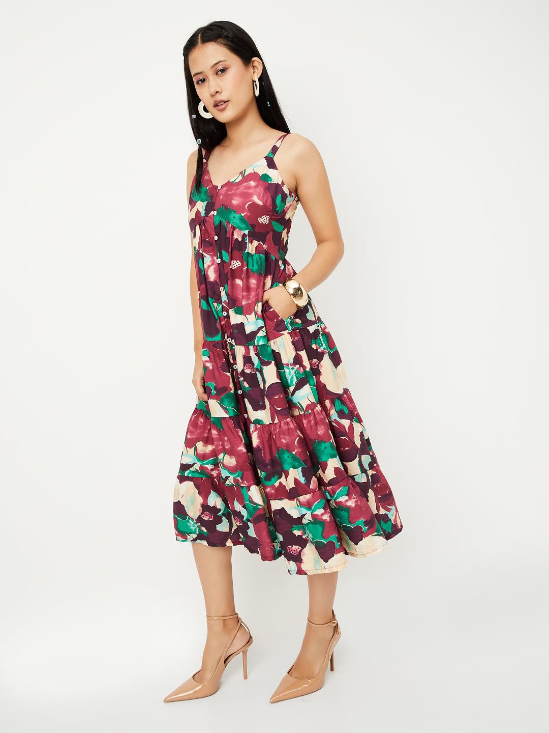 Max Women's Cotton A-Line Below The Knee Dress