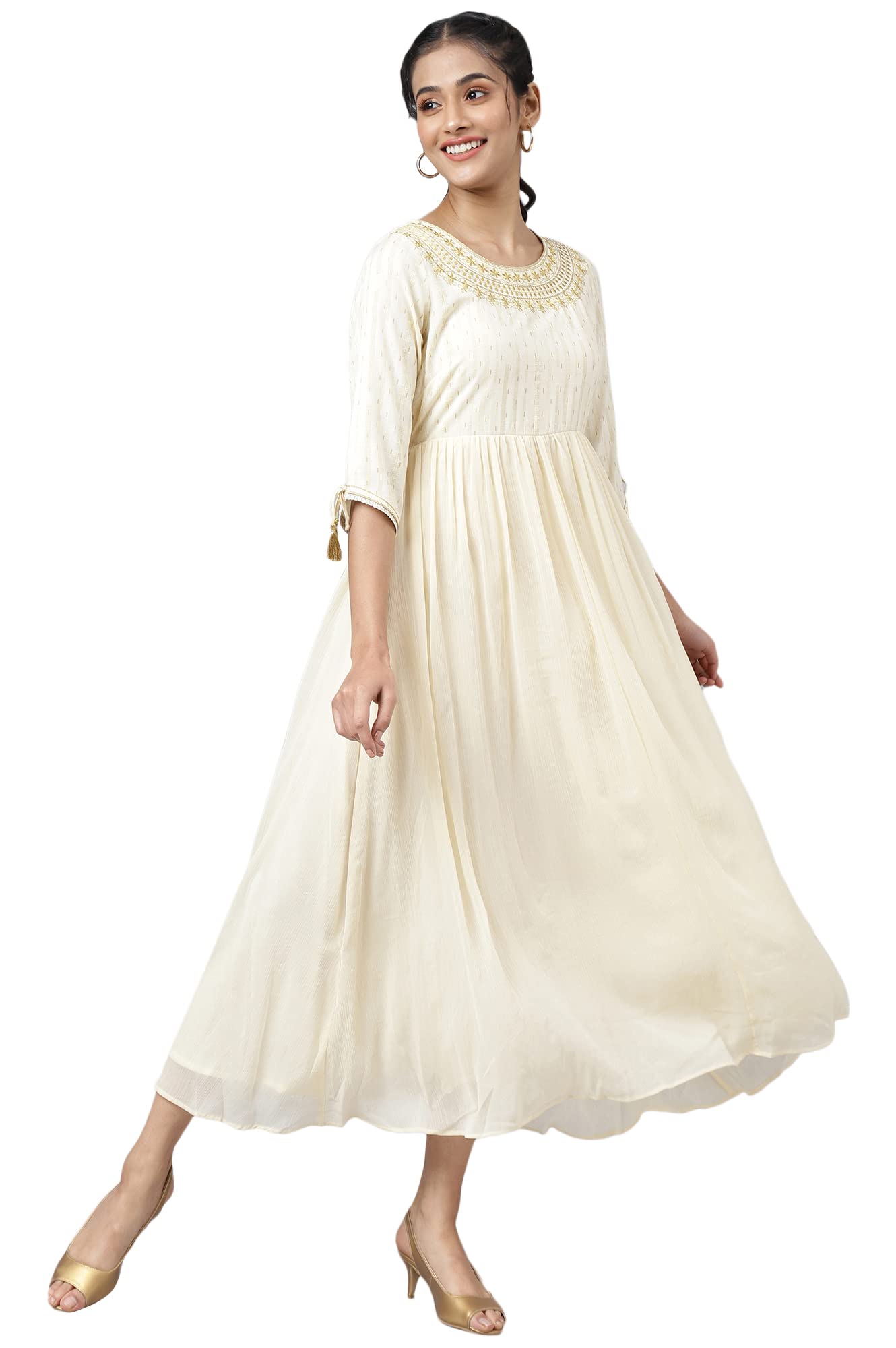 Aurelia Women Anise Flower Viscose Blend Geometric Printed A-Line Dress_22AUA12673-504983_XL