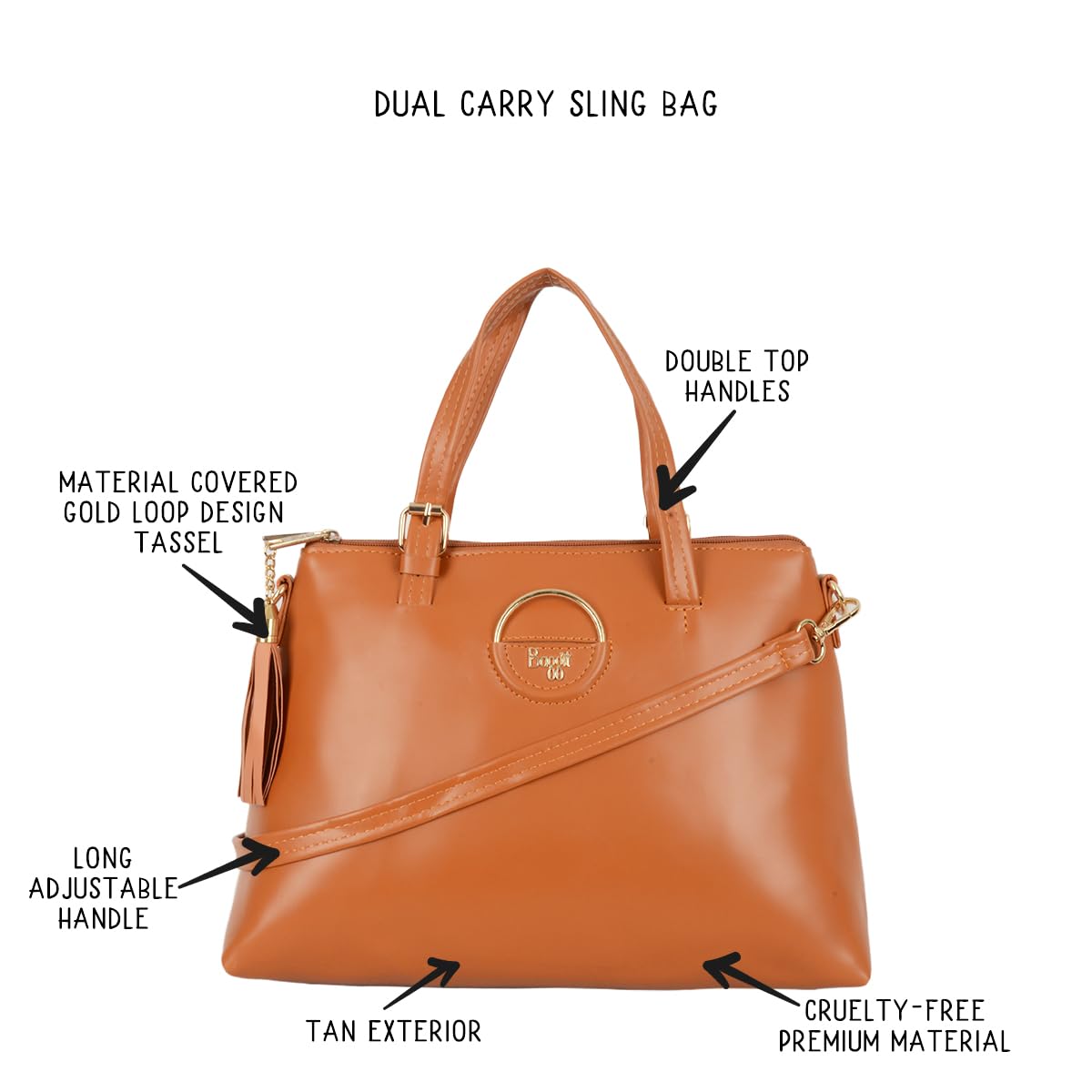 Baggit Women Beige Tote Handbag Medium Size | Ladies Stylish Casual Purse Bag