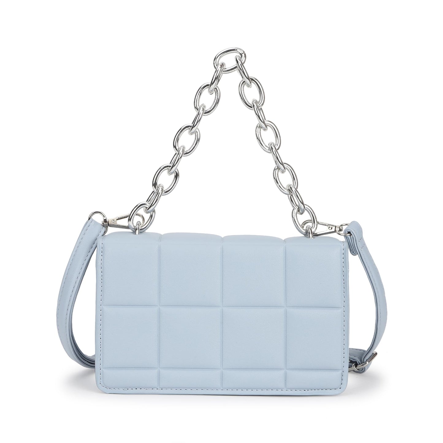 Fastrack Quilted Sling Bag for Womens, Ladies and Girls | Polished Gold Chain Strap Sling Bag | Made Up of Semi PU Leather Material