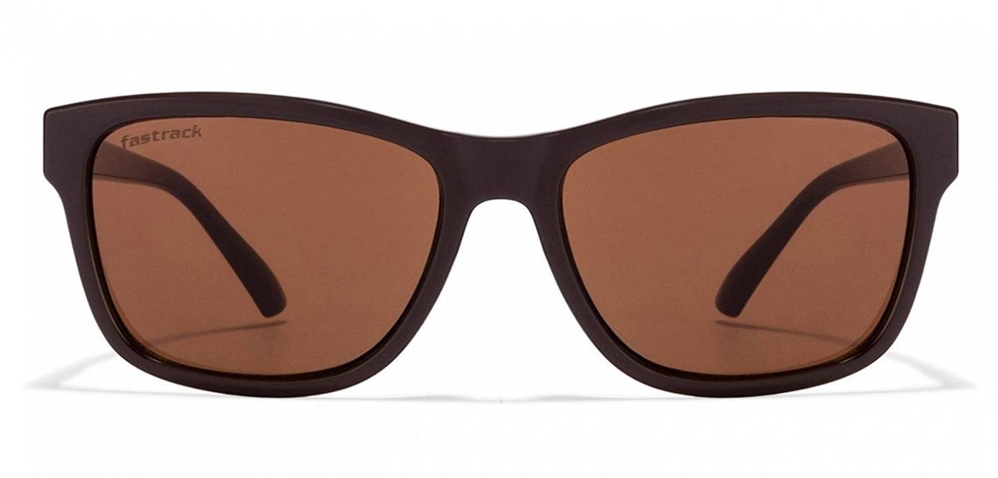 Fastrack UV Protected Square Polycarbonate Men's Sunglasses (P357BR3|41 mm |Brown)