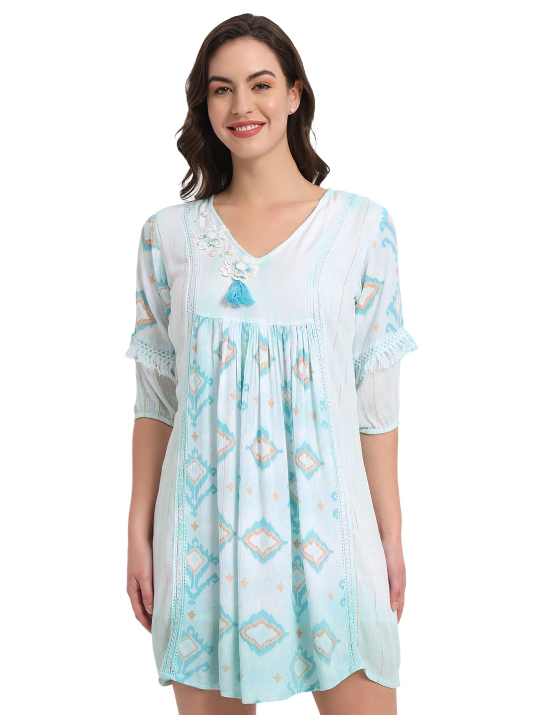 veldress21 Women Dress Short Stylish Beachwear Casual Summer Dress Trendy Collage Regular,Office Collage Wear Multicolor for Girls (S)