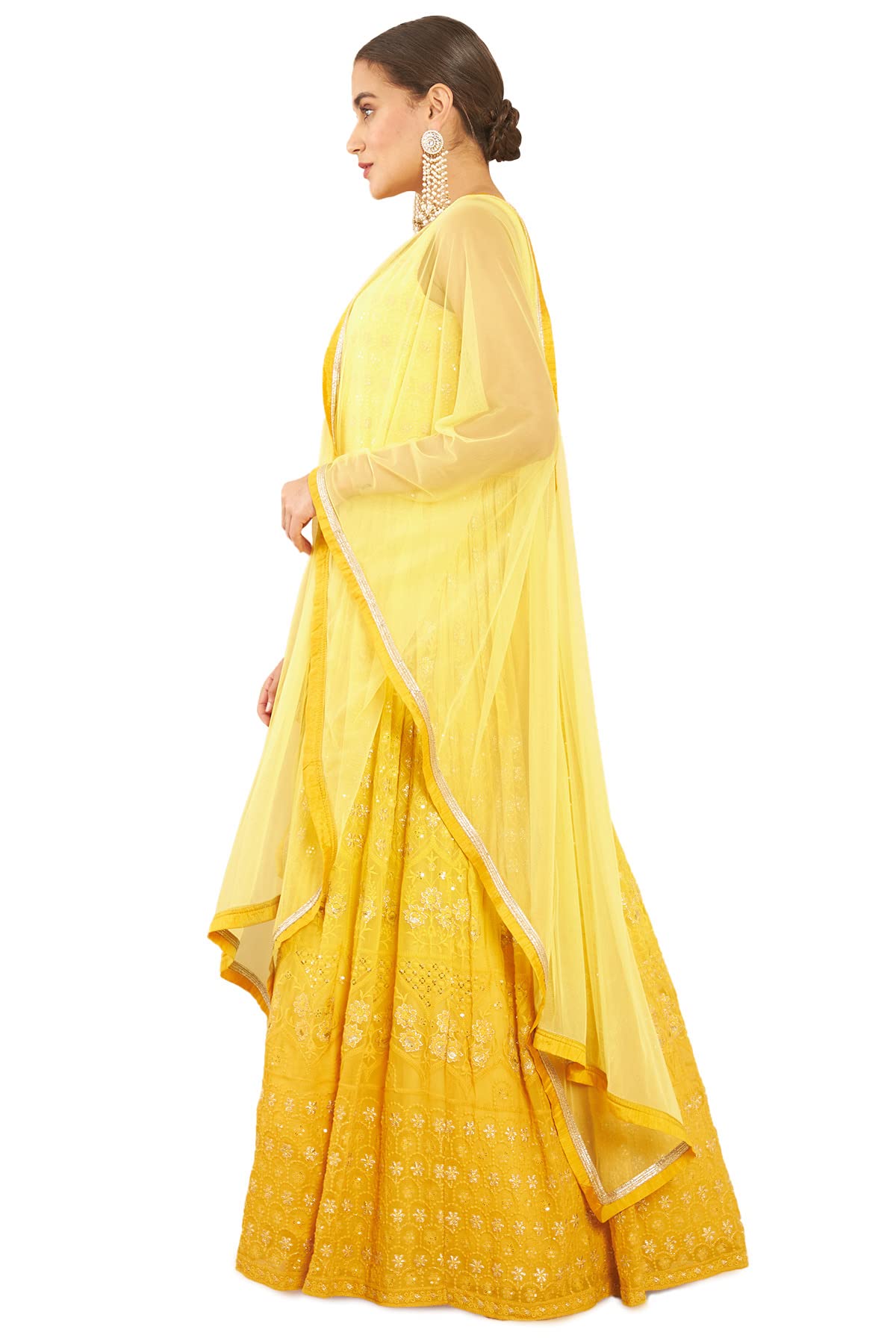 Soch Women Yellow Embroidered Gown