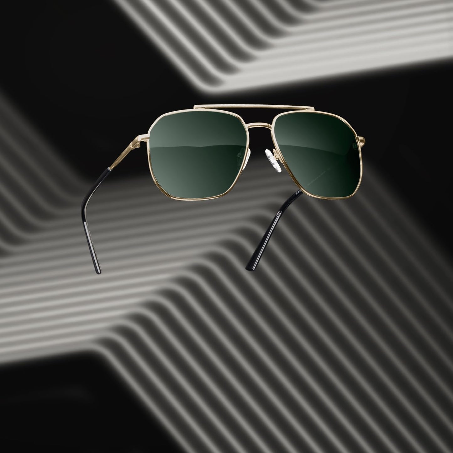 VINCENT CHASE EYEWEAR By Lenskart|Full Rim Square Branded Latest And Stylish Sunglasses|Polarized And 100% Uv Protected|Men & Women|Medium|Vc S12593/P, Golden