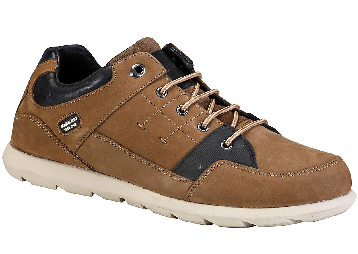 Woodland Men's Tobacco Leather Casuals 9 UK/India (43 EU)-(OGC 2996118)